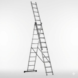 Echelle alu extensible à 3 sections - Ingco - HLAD03391