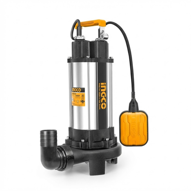 Pompe de relevage submersible 1500W(2.0HP)-20M3 - Ingco - SPDB15008