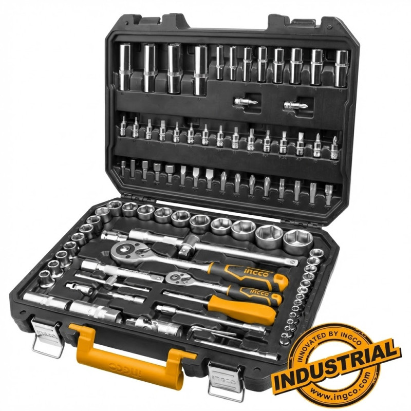 Coffret de douilles et accessoire 1/4″ +1/2″ 94pcs - Ingco - HKTS42941