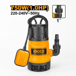 Pompe de relevage submersible 750W-13000L/H - Ingco - SPD7508