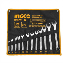 Trousse de clés mixtes 12PCS DE 6 A 24mm - Ingco - HKSPA1142