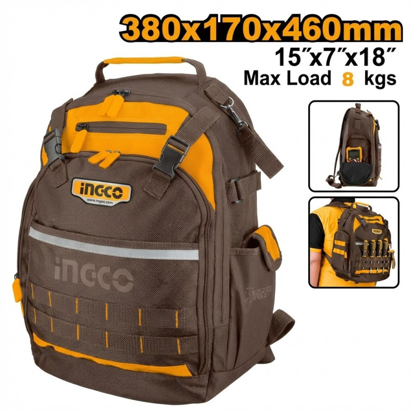 Sac à dos à outils L38*W*17*H46CM - Ingco - HBP01028
