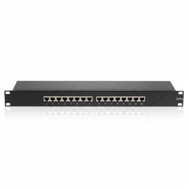 Panneau de brassage 16 ports catégorie 6 STP pour coffret / armoire / baie 19'' - 9PB00129979