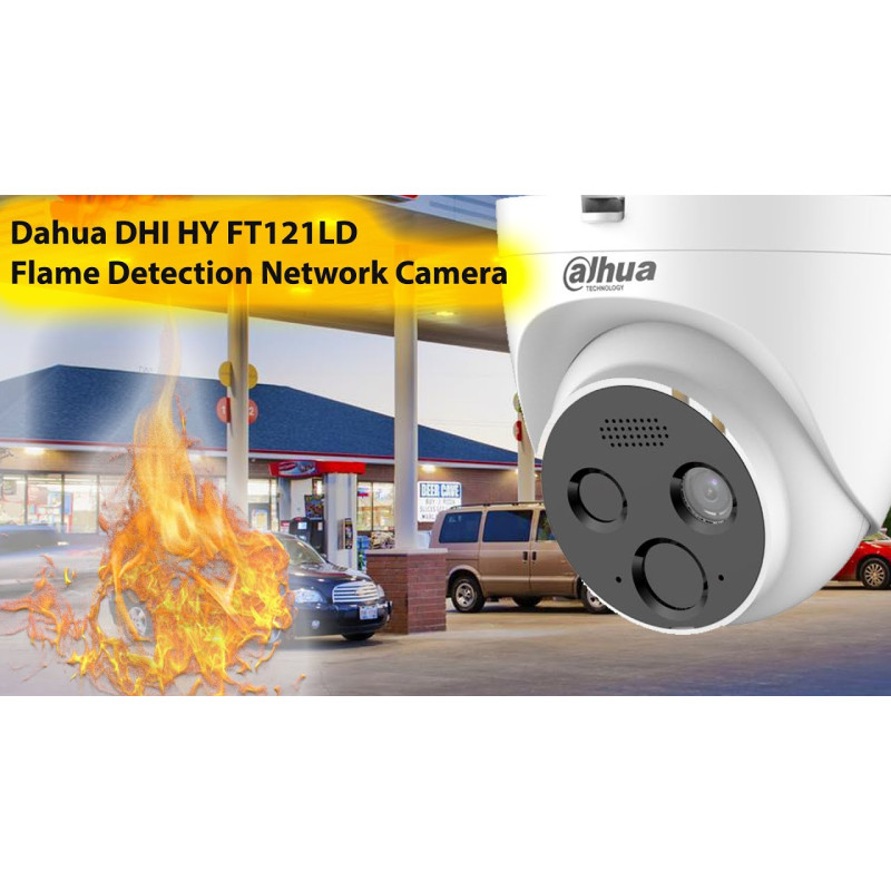 Caméra réseau bi-spectrale conçue détection de flammes Dahua - DHI-HY-FT121LD-TD1F4