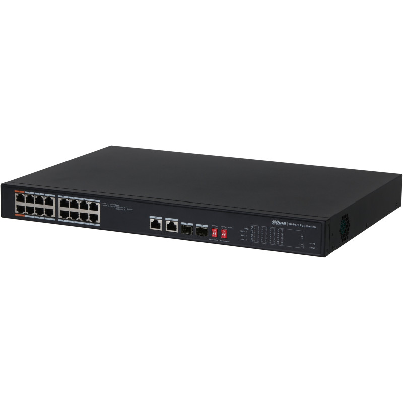 Commutateur (switch) PoE non manageable de niveau 2 Dahua - DH-PFS3218-16ET-135