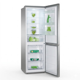 Frigo combiné NASCO – 327 L (221 L + 106 L) – 3 tiroirs – Gris foncé – Air Circle System – R600 – HNASFN2-40