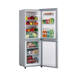 Frigo combiné nasco – 1 tiroir + 2 casiers – silver – 147 l net – avec clé – SNASD2-240