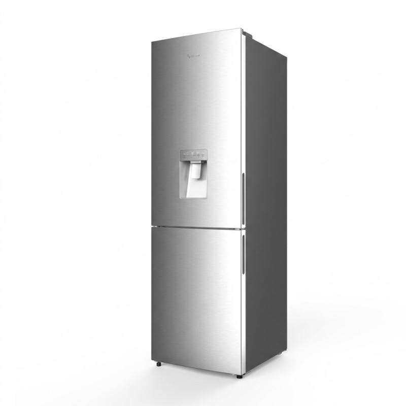 Frigo combiné nasco – 273 l net – silver – 3 tiroirs – distributeur d’eau – SNASD2-400WD