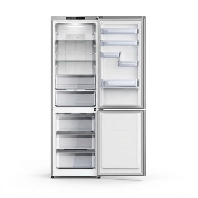 Frigo combiné NASCO – 337 L Net – 3 tiroirs – Silver – SNASD2-500N1DS