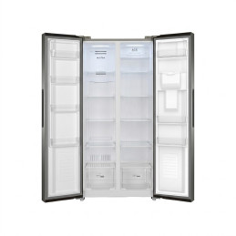 Frigo américain NASCO – 2 portes – 542 L – Gris – Fast Cooling – Distributeur d’eau – MultiFlow – Nano Ag+ – SNASF2-62,2V1WD