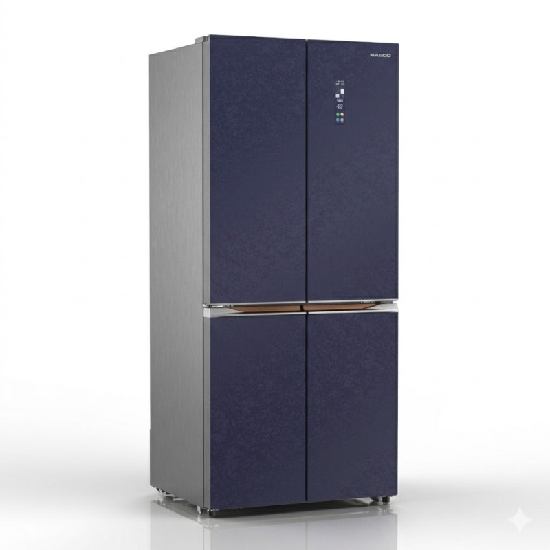 Frigo américain NASCO – 4 portes – 426 L – Gris – Fast Cooling – UAP Fresh – 220-240 V – R600a – SNASF2-64,4V1B