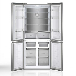 Frigo américain NASCO – 4 portes – 426 L – Gris – Fast Cooling – UAP Fresh – 220-240 V – R600a – SNASF2-64,4V1B