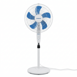 VENTILATEUR A PIED NASCO 16''/ 40W / 3 VITESSES / BLANC - 5 HELICES BLEU/ 1PC/CTN /220-240V - NASCO - FS40-24