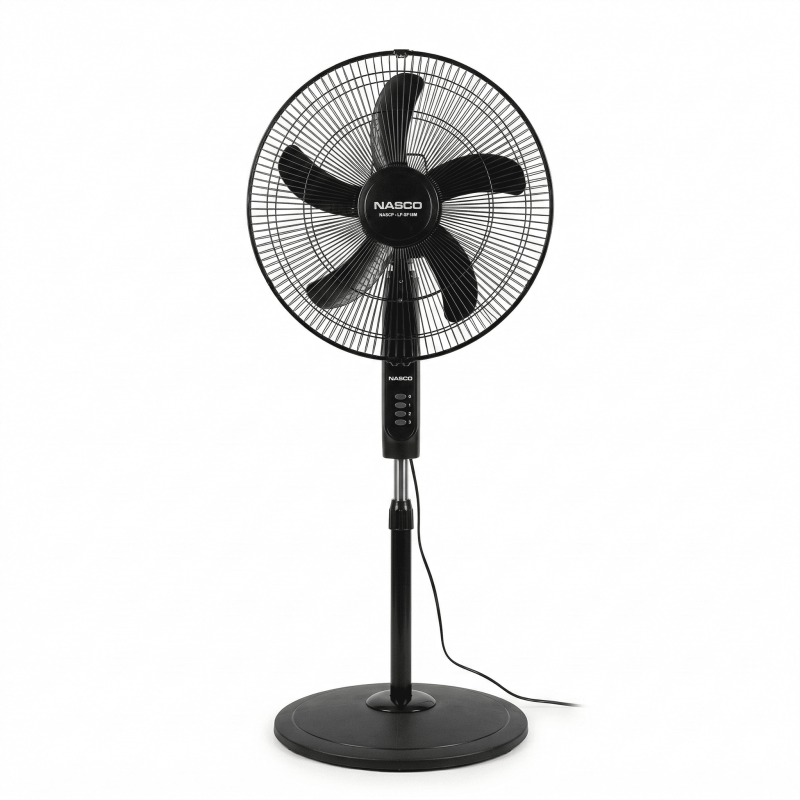 Ventilateur à pied Nasco – 3 vitesses – 18″ – Puissance 50W – 5 hélices – Contrôle manuel – NASCP - LF-SF18M Ventilateur à pied Nasco – 3 vitesses – 18″ – Puissance 50W – 5 hélices – Contrôle manuel – NASCP - LF-SF18M