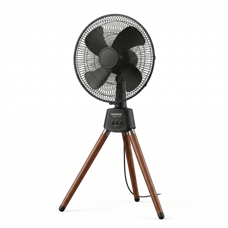 Ventilateur Trepied Finition Bois & Noir- NASCO - FD-30MC