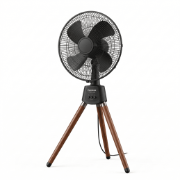 Ventilateur Trepied Finition Bois & Noir- NASCO - FD-25MC