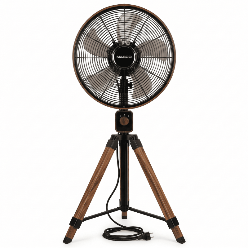 Ventilateur Trepied Finition Bois & Noir- NASCO - FD-40MC