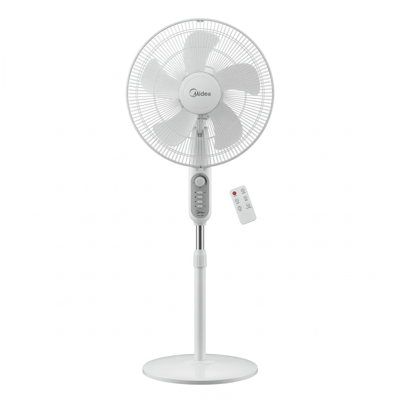 Ventilateur à pied télécommandé Midea – 16″ – 55W – 3 niveaux de vitesse – 5 hélices – Midea - FS40-15QR