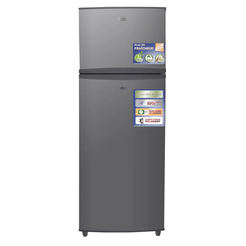 Réfrigérateur à deux portes avec clé - 202litres Nasco - NASF2-250K