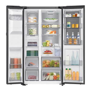 REFRIGERATEUR AMERICAIN INVERTER 2 PORTES ET 1 OUVERTURE - DISTRIBUTEUR D'EAU - 627L - SAMSUNG - RS80F65G4FGH- RS80F65G4FGH