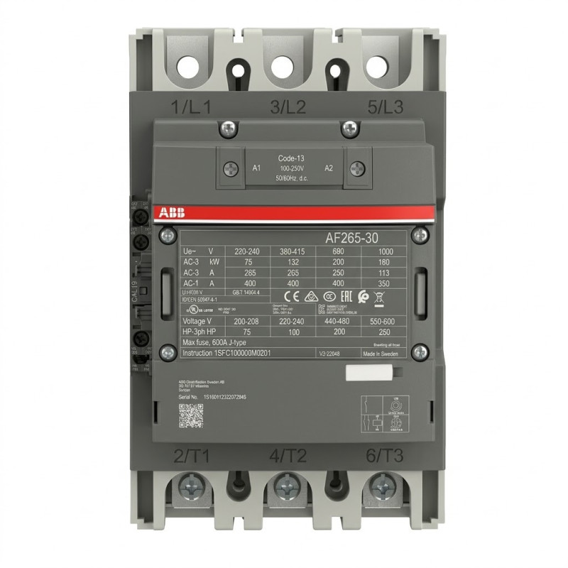 Contacteur série AF265 3 pôles, 132 KW - 3 NO - 400 A 250V Contrôle moteur - 230V c.a. 