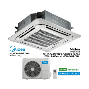 SPLIT CASSETTE INVERTER 3CV / 24.000 BTU - MIDEA R410 - M_MCD-24HRDN1
