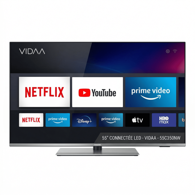 Téléviseur TV 55″ Connectée LED – Système VIDAA – Netflix-Youtube-Prime Video – Toshiba - 55C350NW