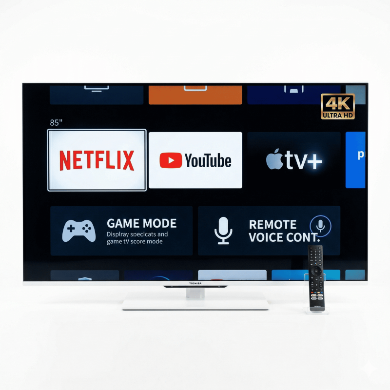 Téléviseur TV 85″ Connectée LED – Système VIDAA – Netflix-Youtube-Prime Video – Toshiba - 85C350NE