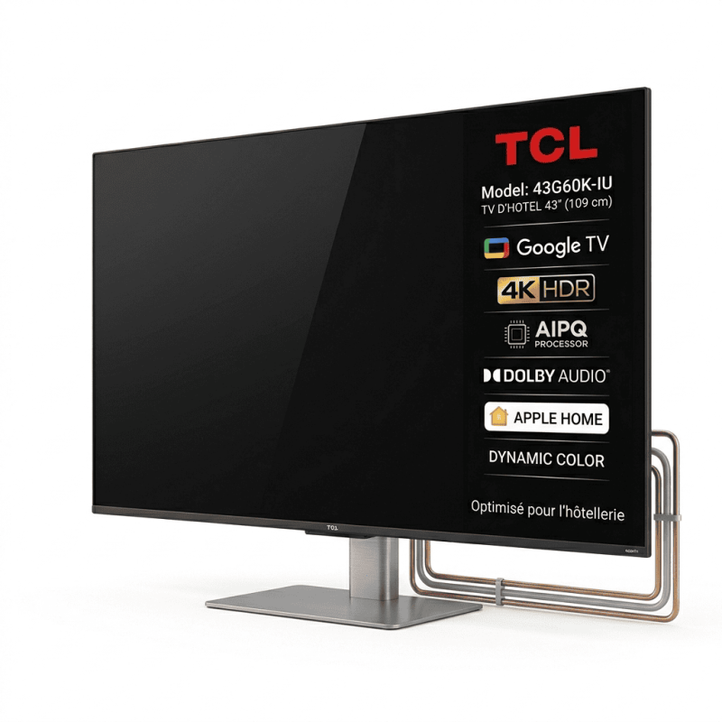 Téléviseur TV 43″ QLED GOOGLE QD-4K HDR - AIPQ PROCESSOR - TCL - 43G60K-IU
