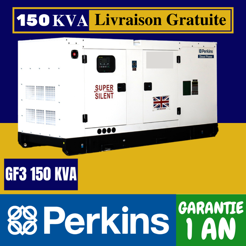 Groupe électrogène 150KVA Triphasé - Perkins GF3