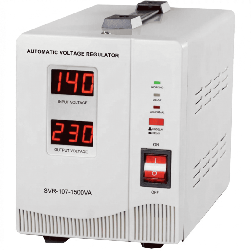 STABILISATEUR NUMÉRIQUE 1500VA AFFICHAGE LCD 4 RELAIS - SVR-107-1500VA