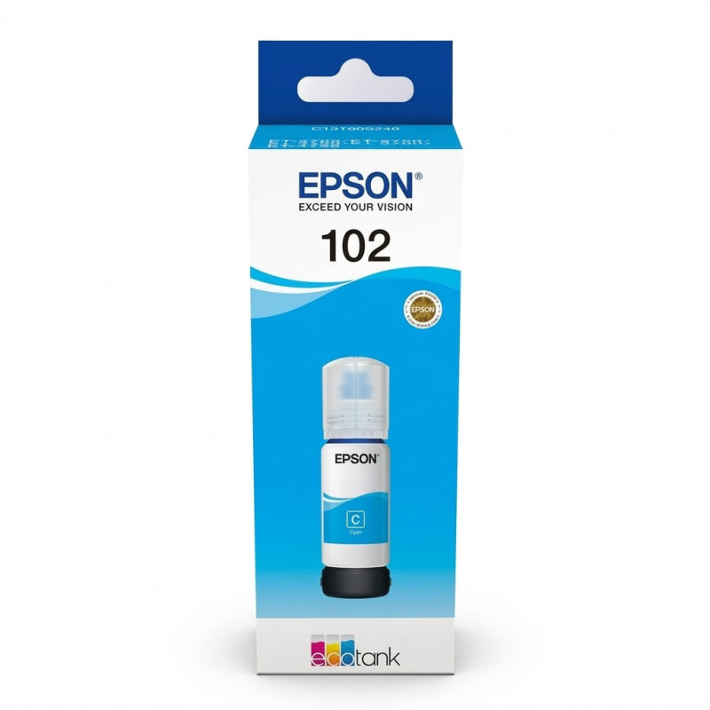 Cartouche d’encre Epson 102 EcoTank Cyan - C13T03R240 Cartouche d’encre Epson 102 EcoTank Cyan - C13T03R240