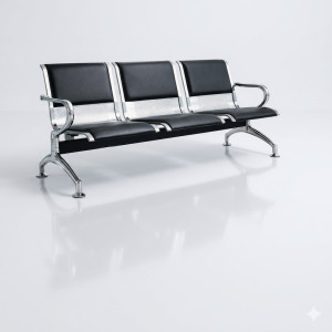 Banquette 3 places avec mousse Noir 175*63*73 - H3002F-1