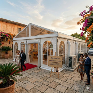 Location de Chapiteau climatisé 150 M2 (10x15m) Avec Parquet - Moquette