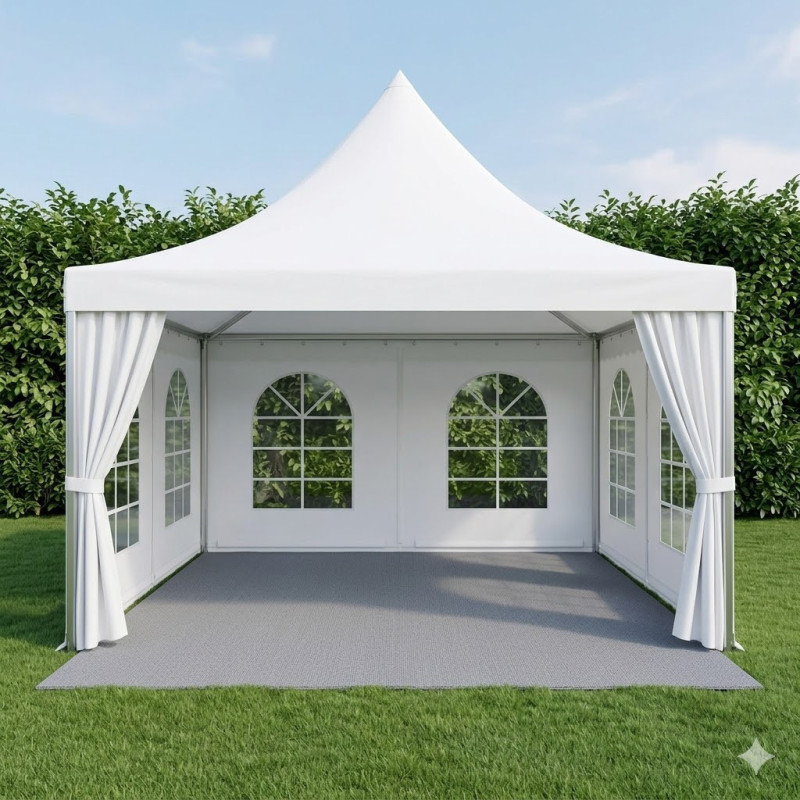 Location pour Tente Garden avec Parquet - Moquette Grise - 3x3m