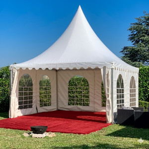 Location pour Tente Garden avec Parquet - Moquette Rouge - Vellum - 3x3m