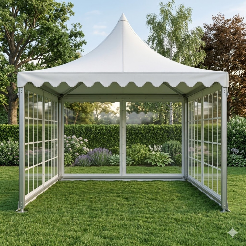 Location pour Tente Garden Transparent - 5x5m