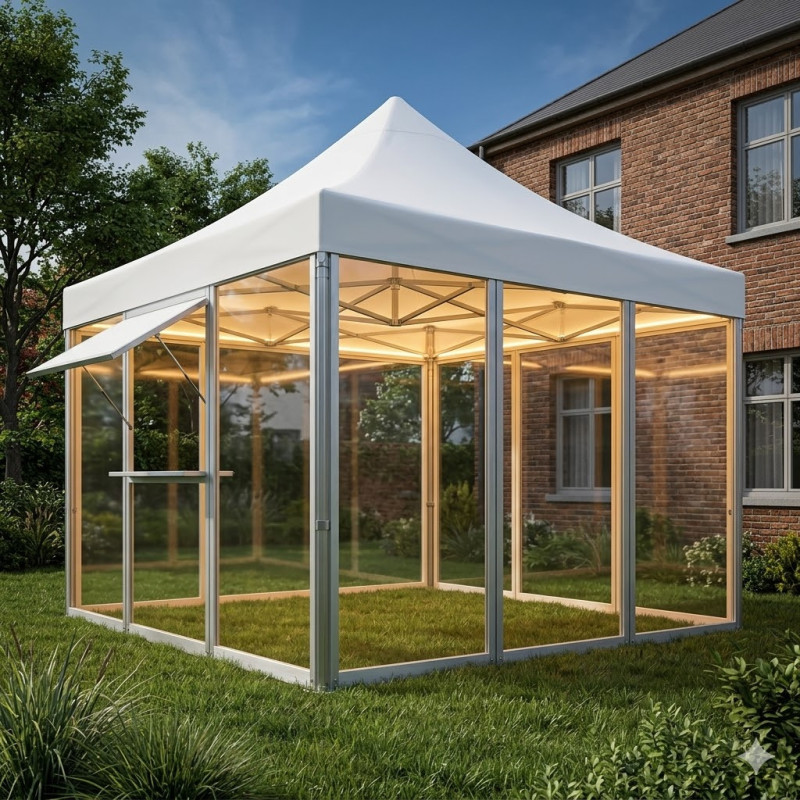 Location pour Tente Garden Transparent - 5x5m - Avec Lumiere