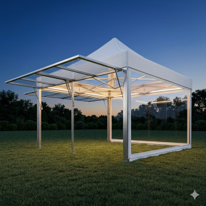 Location pour Tente Garden Transparent - 5x5m - Avec Lumiere