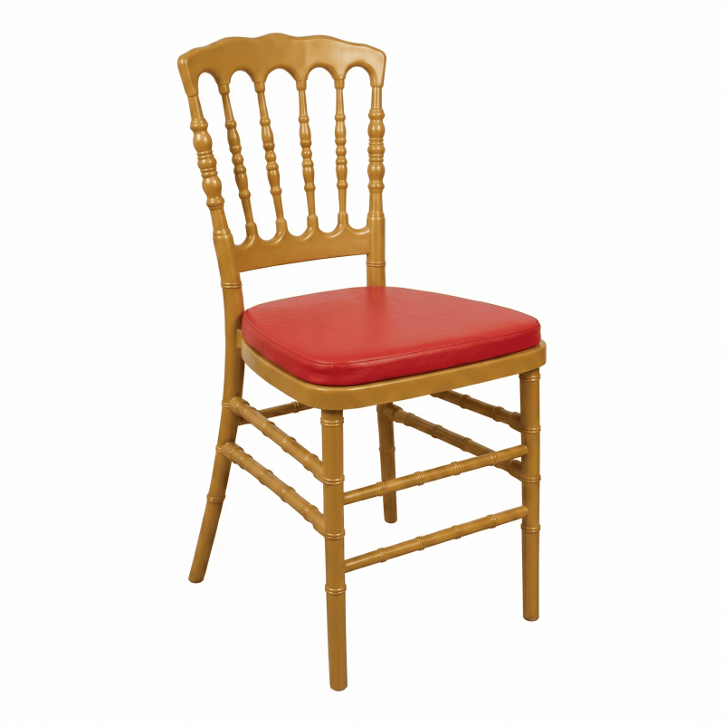 Location de Chaise Napoleon 3 - Resine doree - Assise Rouge à partir de 50 chaises