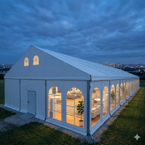 Location de Chapiteau climatisé 625 m2 (25x25m ) avec parquet - Moquette