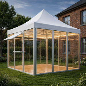Location pour Tente Garden Transparent avec Parquet - Moquette - 5x5m
