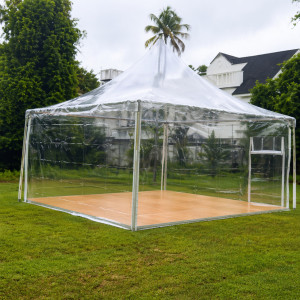 Location pour Tente Garden Transparent avec Parquet - Moquette - 5x5m