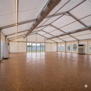 Location de Chapiteau climatisé 750 m2 (25x30m ) avec parquet - Moquette