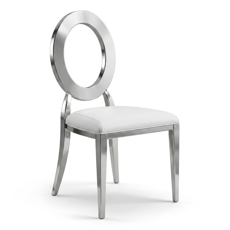 location de Chaise Alegro - Metal Argente - H:94cm l:47cm à partir de 50 chaises