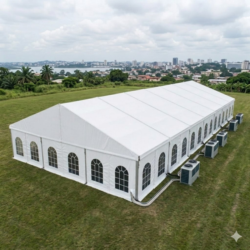 Location de Chapiteau climatisé 250 m2 (25x10m ) sans parquet