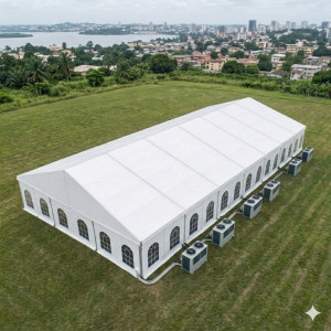 Location de Chapiteau climatisé 250 m2 (25x10m ) sans parquet