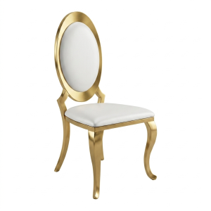 Location de Chaise Concorde - Blanc & or - H:112cm larg:49cm à partir de 50 chaises