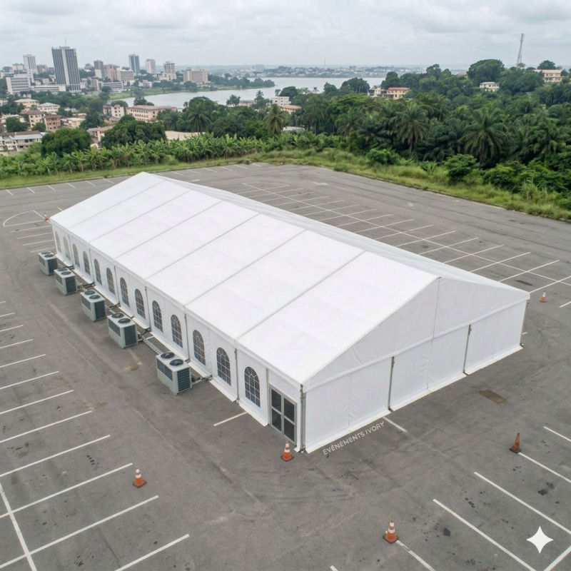Location de Chapiteau climatisé 375 m2 (25x15m ) sans parquet