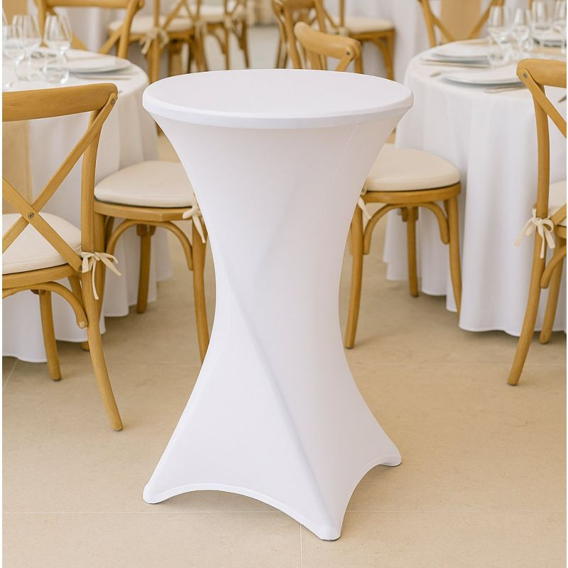 Location pour Housse de Table mange Debout - Blanc
